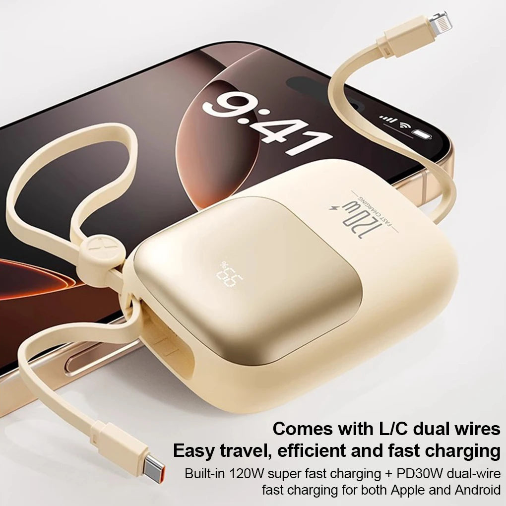 120W Super Fast 20000mAh Large Capacity Power Bank.  Two Way Charging / Digital Display.