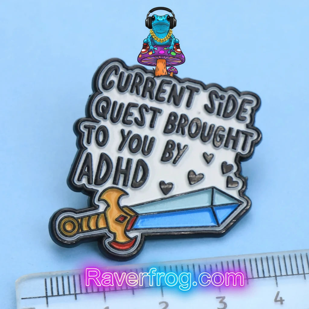 ADHD Side Quest Enamel Festival Pin