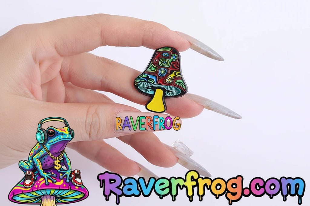 Psychedelic Mushrooms Enamel Pin. Drip Pin.