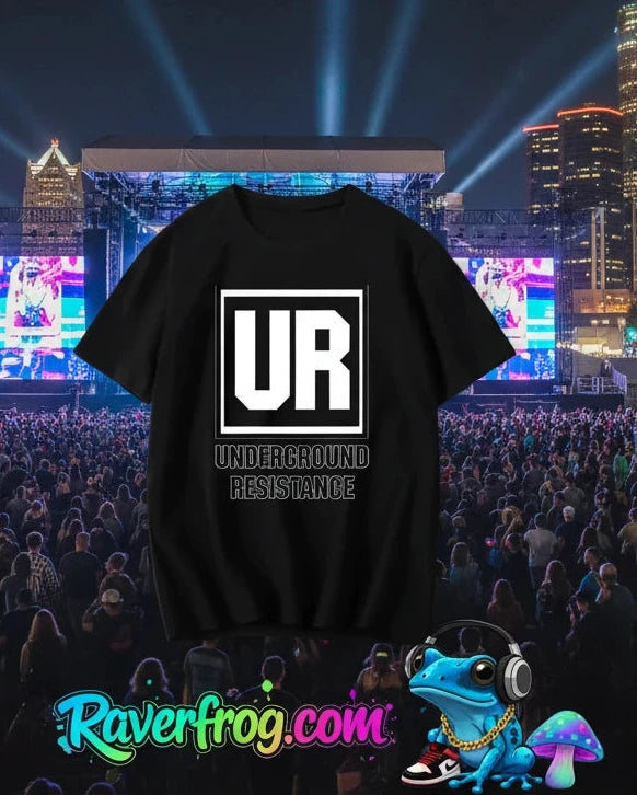 **JEFF MILS** Detroit Exclusive. Underground Resistance - Detroit Techno Pioneers. Jeff Mills and Robert Hood Exclusive T-Shirt.  Matching Hoodie Available.