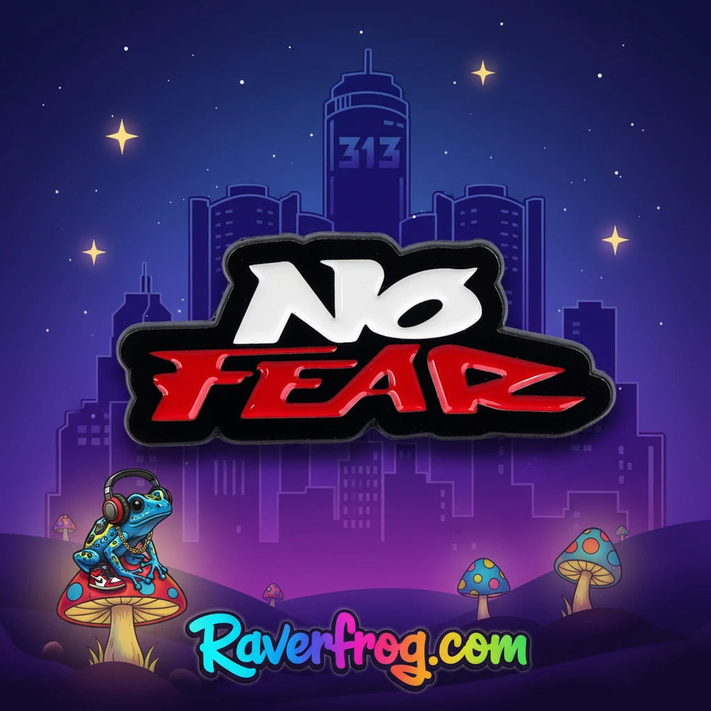 "No Fear" or “Wasted” Enamel Festival Drip Pins