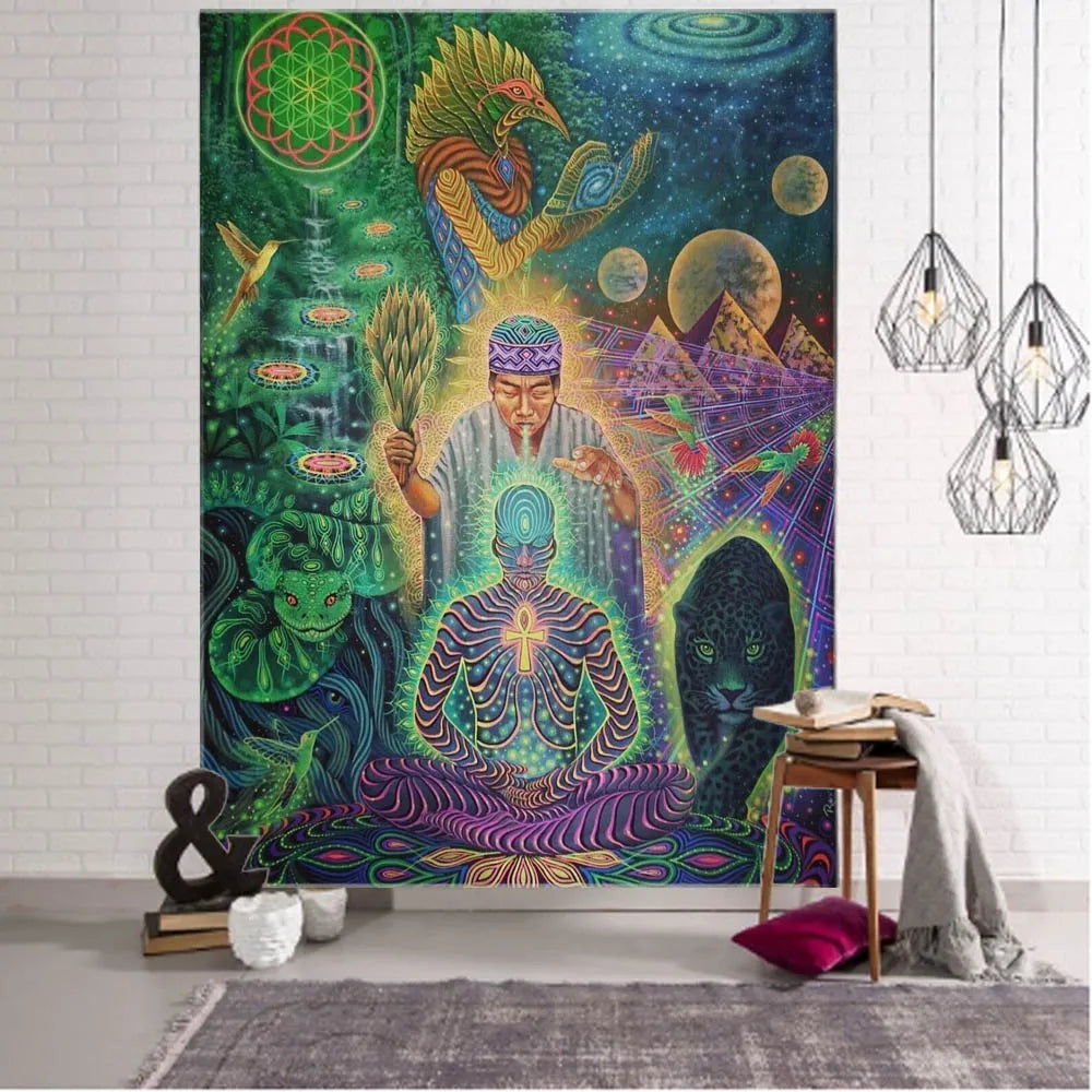 Animalistic DMT Dreams Tapestry Collection.    Variety of design choices.  Great Quality.