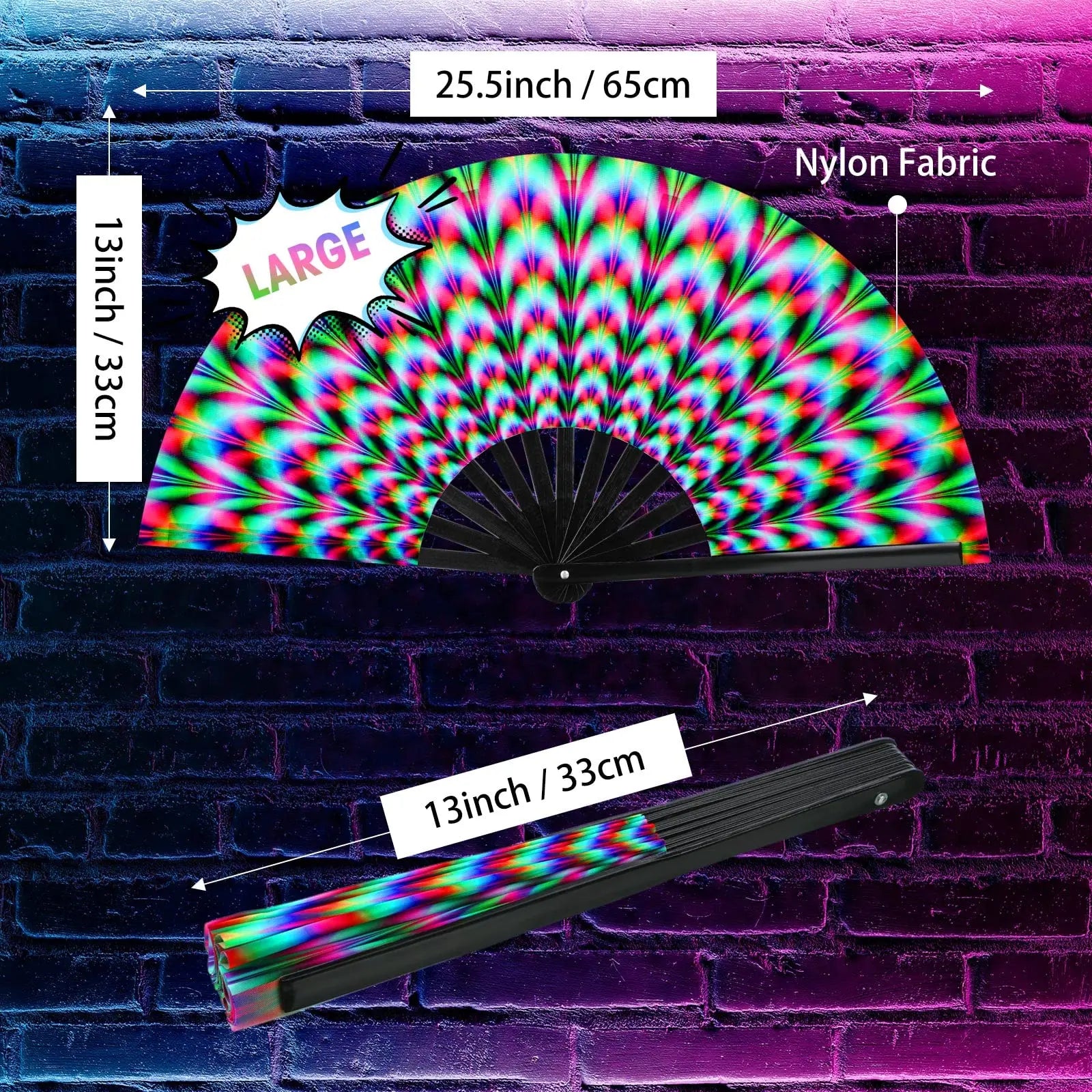 Foldable LARGE Raver Fan.