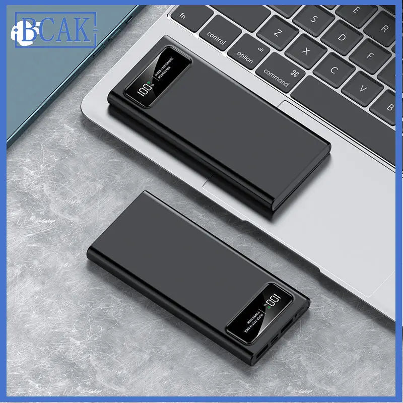 Power bank 10000 mAh or 20000 mAh large capacity two-way PD Super Fast charging.  Rapid Charge, with LED % Display.  When speed matters.