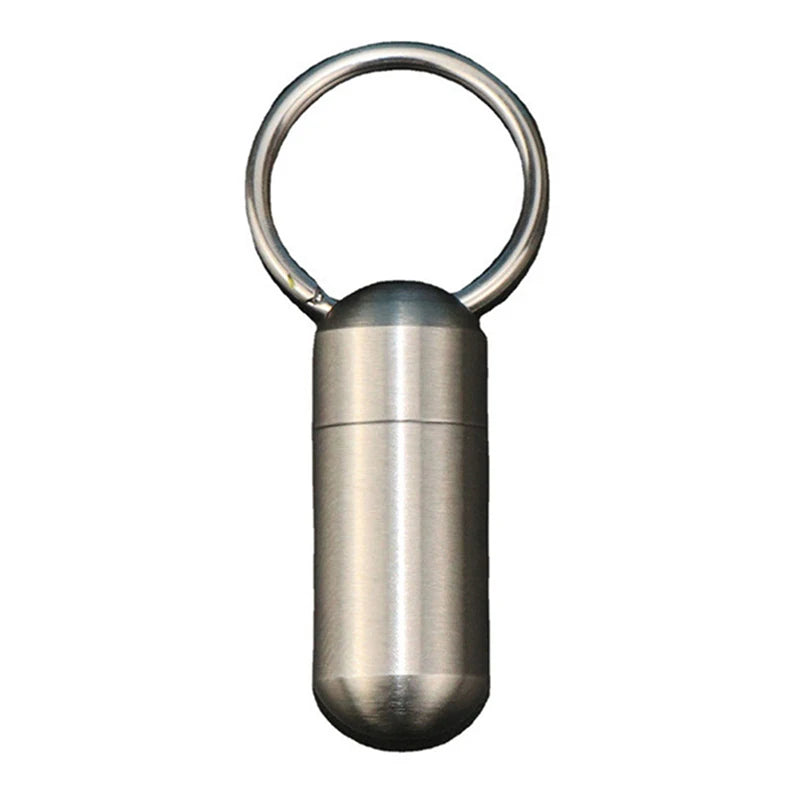 New Mini Outdoor Waterproof Stainless Steel Pill Container.