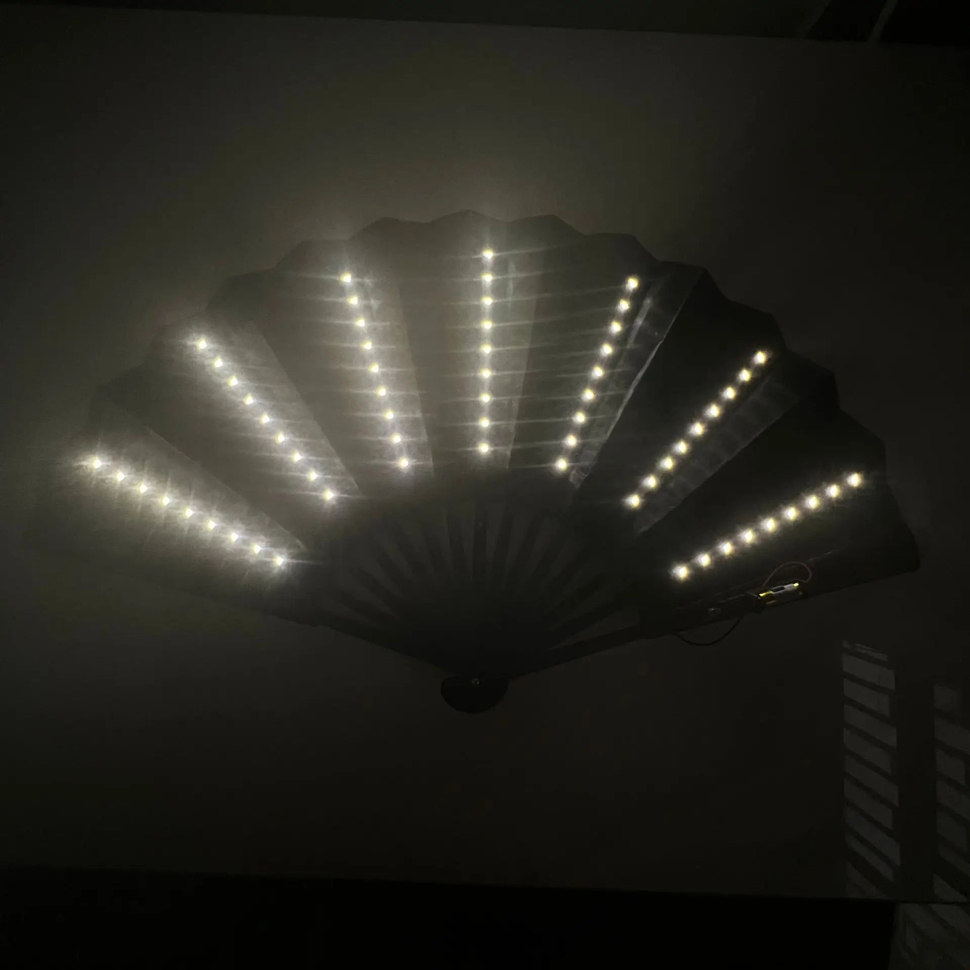 LED Glow Neon Folding Fans. Long Battery Life.