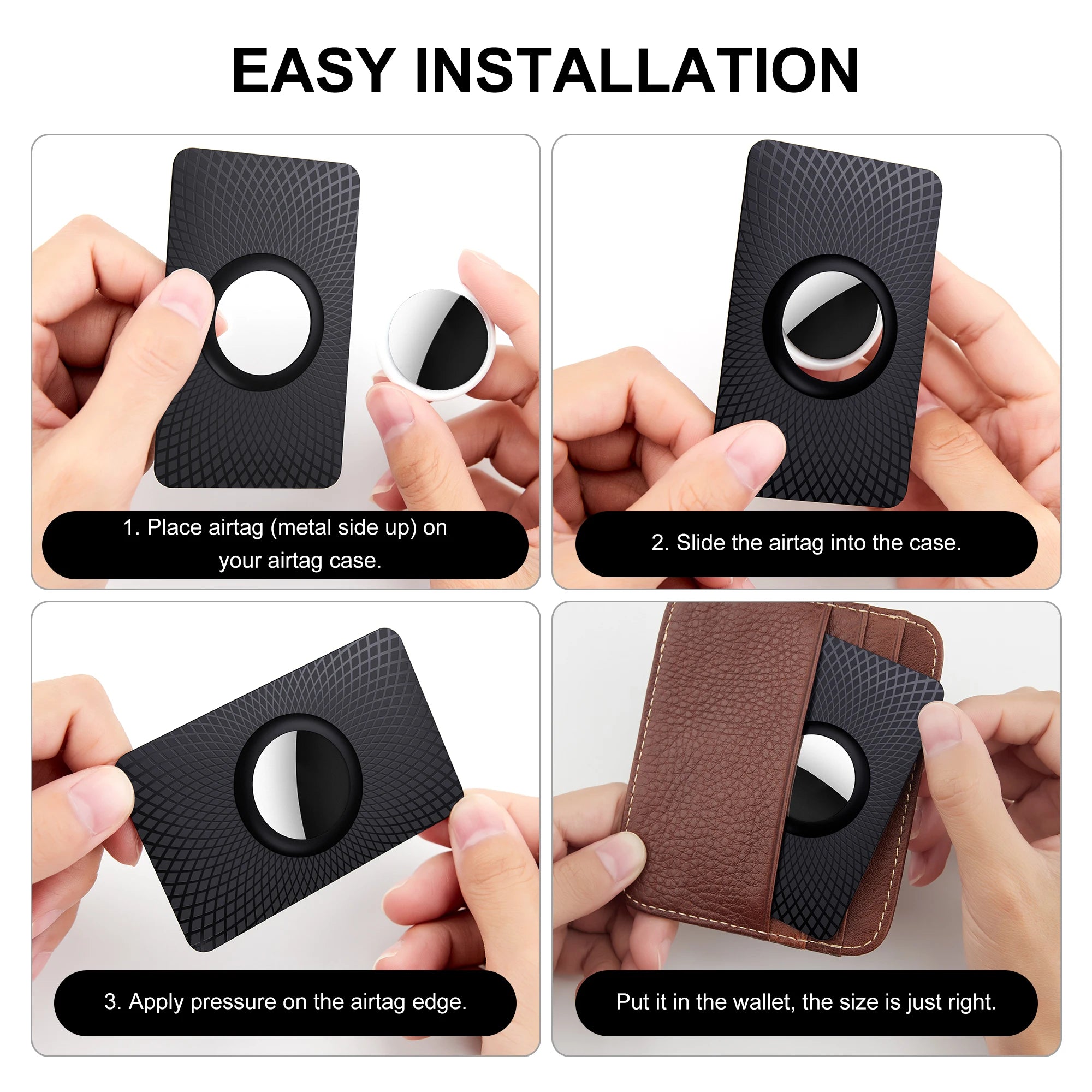 2Pack For Apple Airtag Wallet Case Thin Card Size.