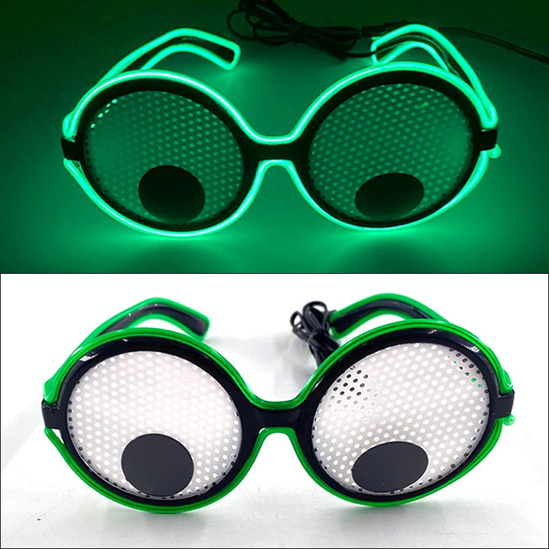 1 pcs Holiday Party Glasses Boys Girls Funny Alien Style Frame Eyeglasses Glow Sunglasses Light Up Bar Rave Night