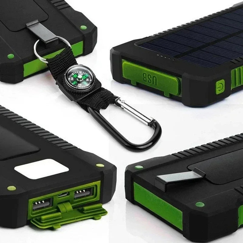 Solar Charging Portable Waterproof Power Bank.  20000 mah Rapid Charging with LED Indicators.  Charge 2 devices! Use the power of our Star to fuel your Festival Needs!