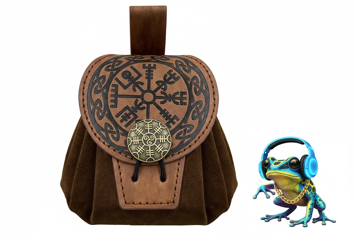 Steampunk Medieval Potion/Goodie/Fairy Dust holding mini satchel. Attaches to belt. Vegan Leather.
