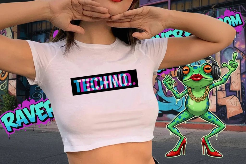 Lady Frog’s - Sexy Rolling Techno Shirt.  🦹‍♀️🐸 3 Decadent Design Choices!