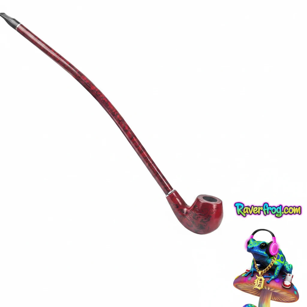 Expertly Crafted Wooden Long Elegant Pipe with Filter. 16 inches. Burn Anything! Comes with. 3 in 1 Pipe Tool!