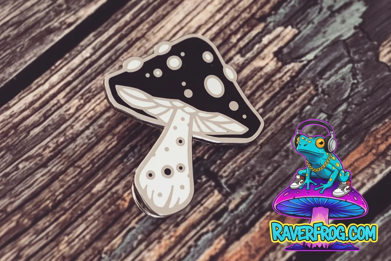 The Midnight Magical Mushroom Enamel Pin.
