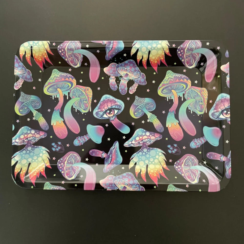 Light-Weight / Durable HD Graphic Metal Rolling Trays.  14 Design Choices.  Medium Sized - (120mm x 180mm)
