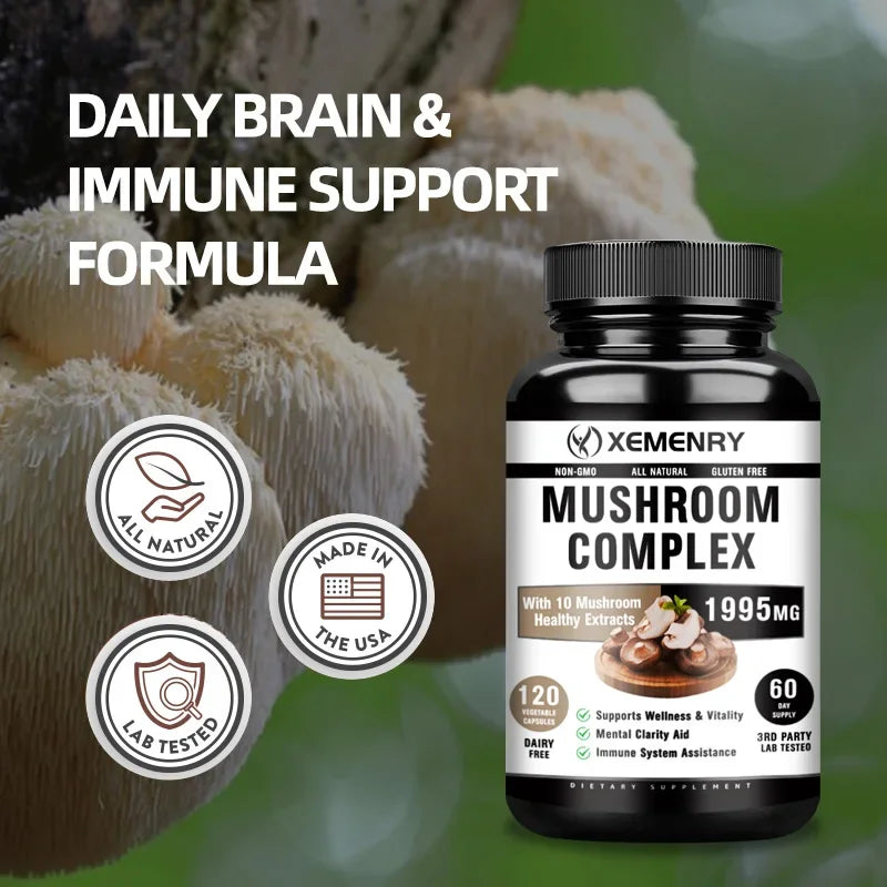 Focus and Recovery Blend - Mushroom Complex Supplements - Nootropic Brain Supplement for Memory and Focus, Relieve Stress.