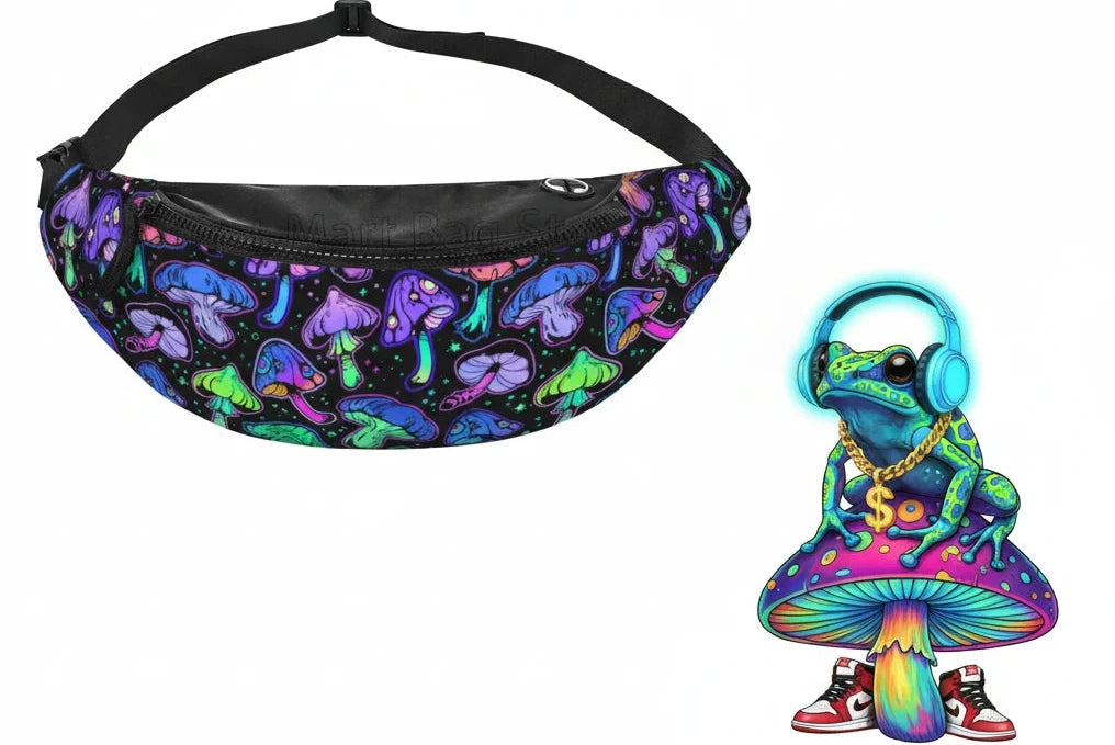Psychedelic Mushroom Fanny Packs.