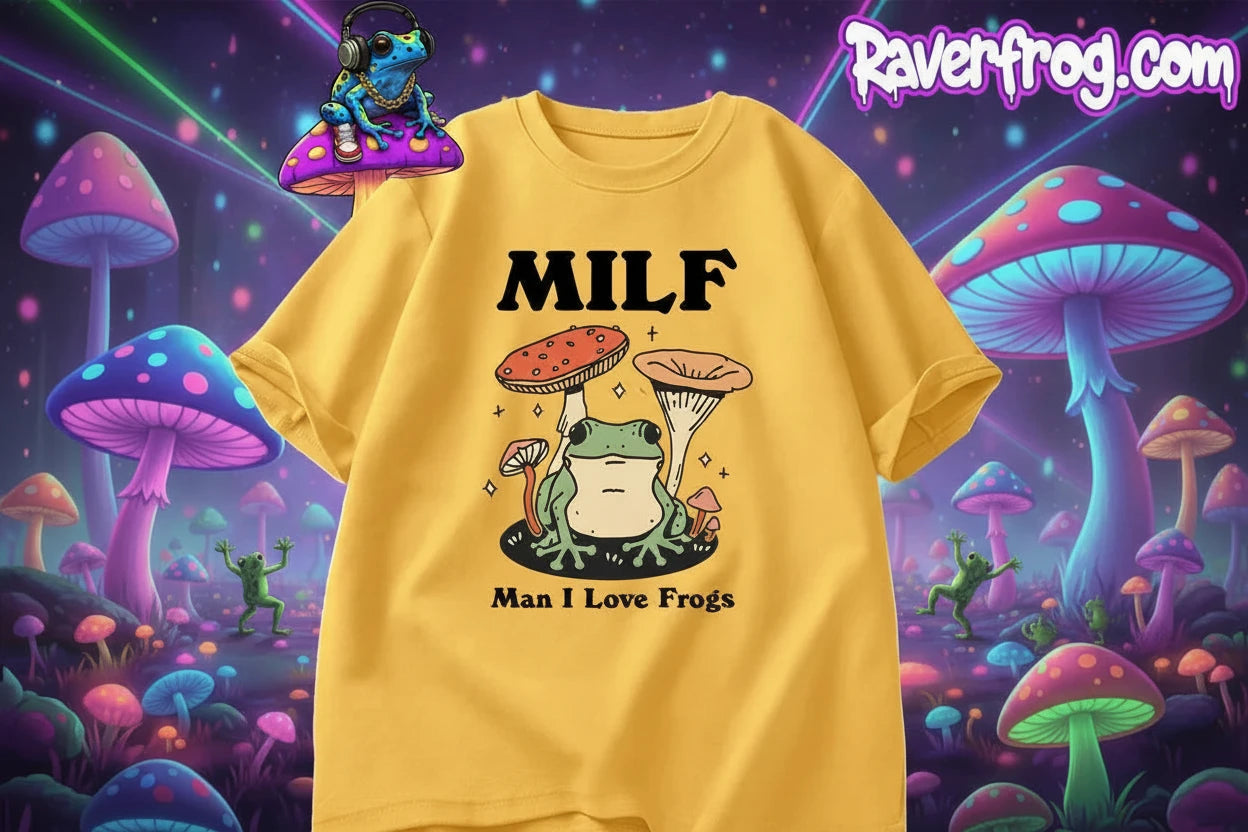 Raverfrog M.I.L.F. (Man I Love Frogs) T-Shirts.