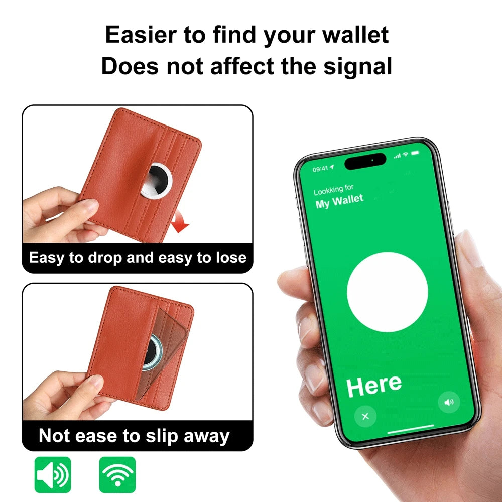 NEW For Apple Airtag Wallet Thin Case Holder.  1 or 2 unit choice.