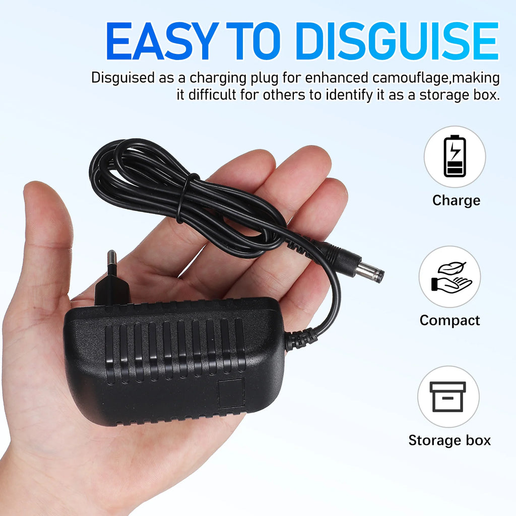 Charging Plug Storage Box Hidden Compartment Splashproof