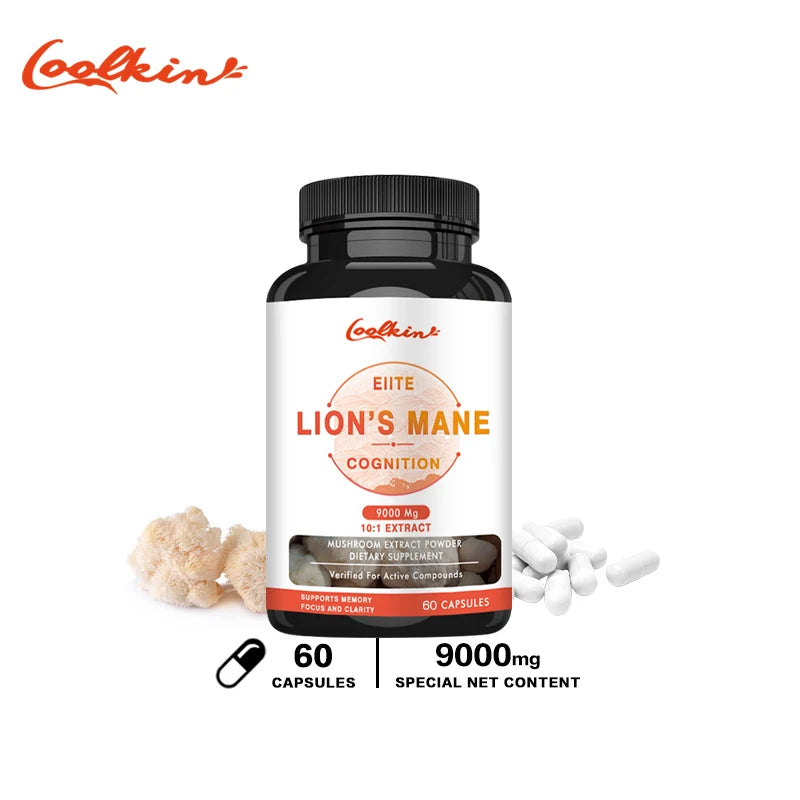 Lion's Mane Mushroom Capsules - Improves Brain Function, Improves Memory and Concentration, and Relieves Stress