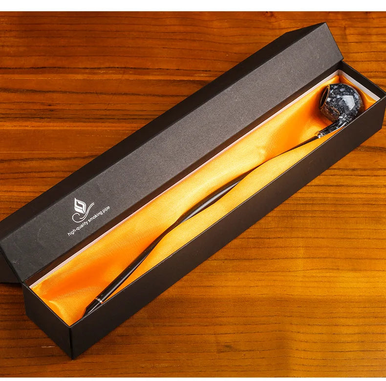 Expertly Crafted Wooden Long Elegant Pipe with Filter. 16 inches. Burn Anything! Comes with. 3 in 1 Pipe Tool!