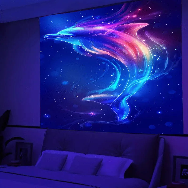 HD Ultraviolet psychedelic fantasy tree luminous tapestry Collection