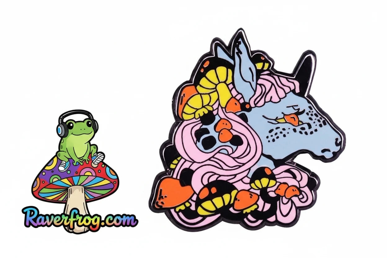 Mushrooms and Magical Forest Enamel Drip Pin Collection.