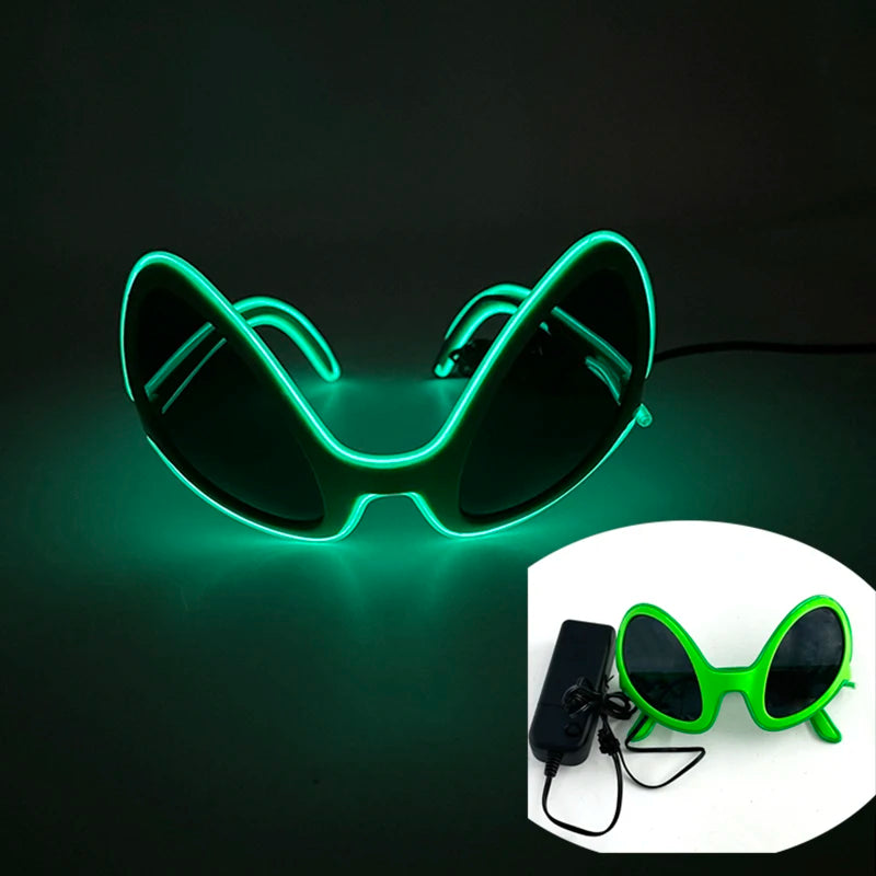 1 pcs Holiday Party Glasses Boys Girls Funny Alien Style Frame Eyeglasses Glow Sunglasses Light Up Bar Rave Night