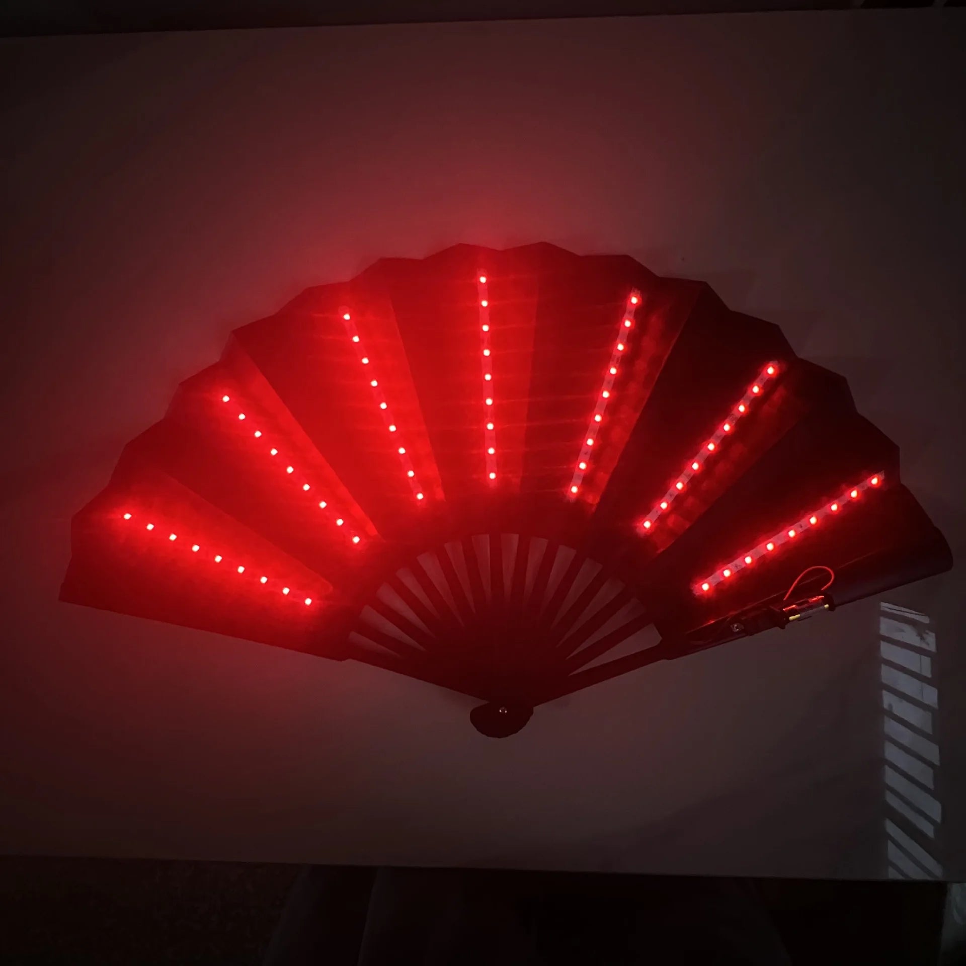 LED Glow Neon Folding Fans. Long Battery Life.