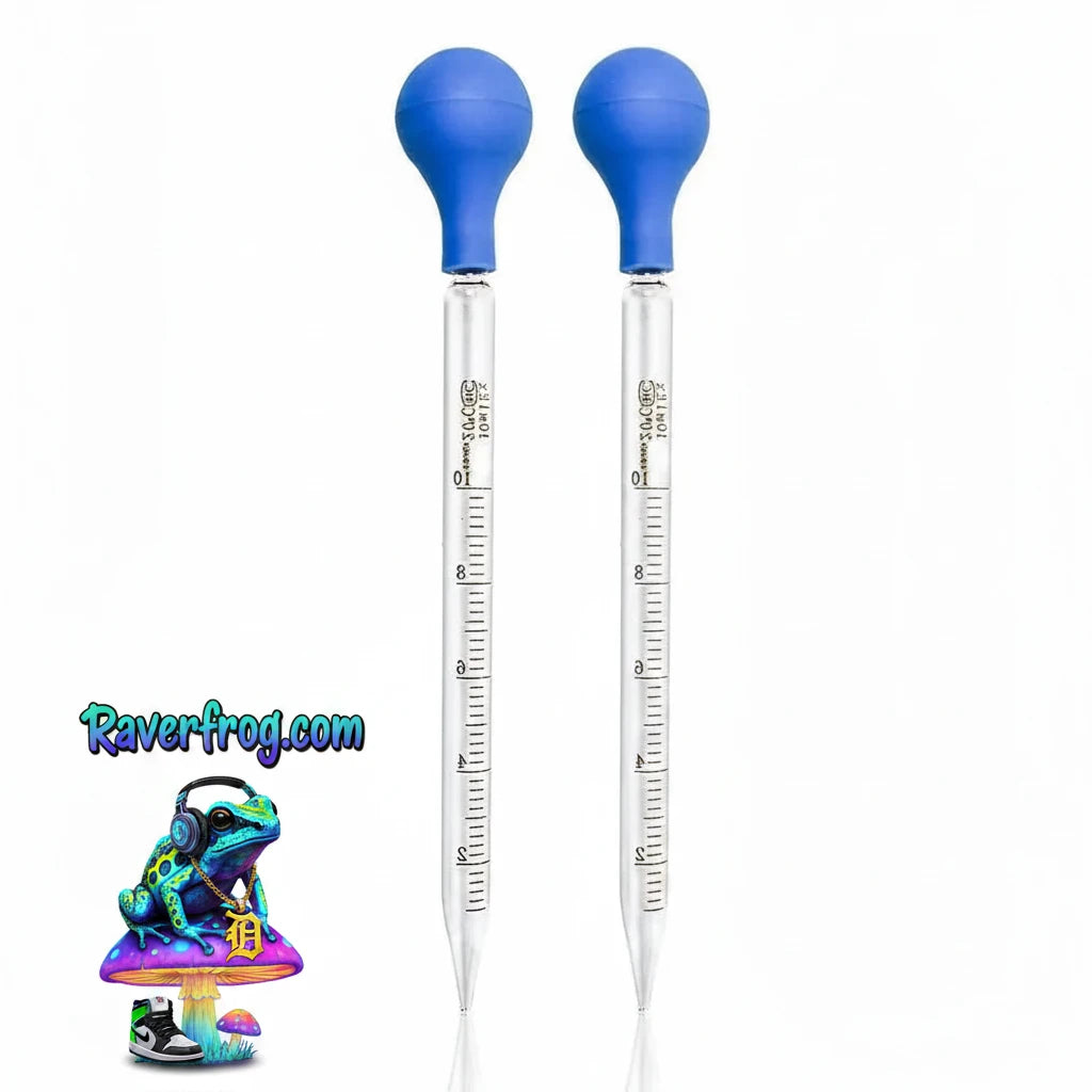2Piece Clear Glass Graduated Pipette with Cleaning Brush.  10ML Capacity - Ultra-Precise Measurements printed on Glass. Easily clean and reuse!