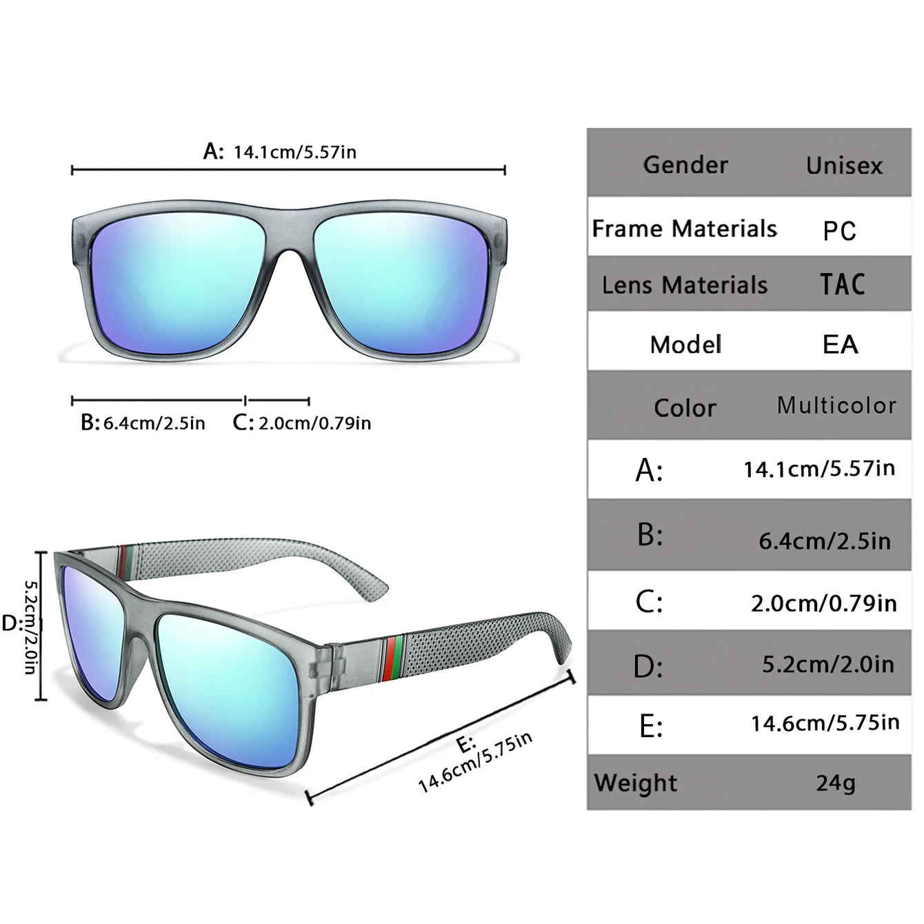 Men Square Polarized Sunglasses UV400