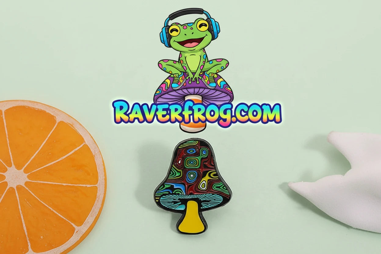 Psychedelic Mushrooms Enamel Pin. Drip Pin.