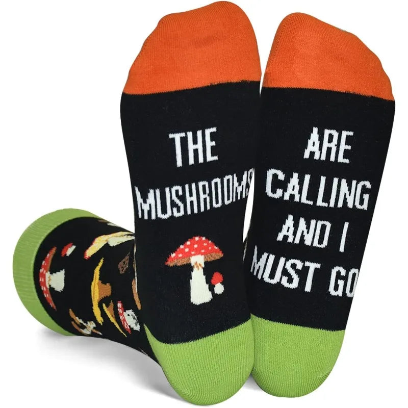 Funny Mushroom Tall Socks.  Durable, comfortable and makes a statement!