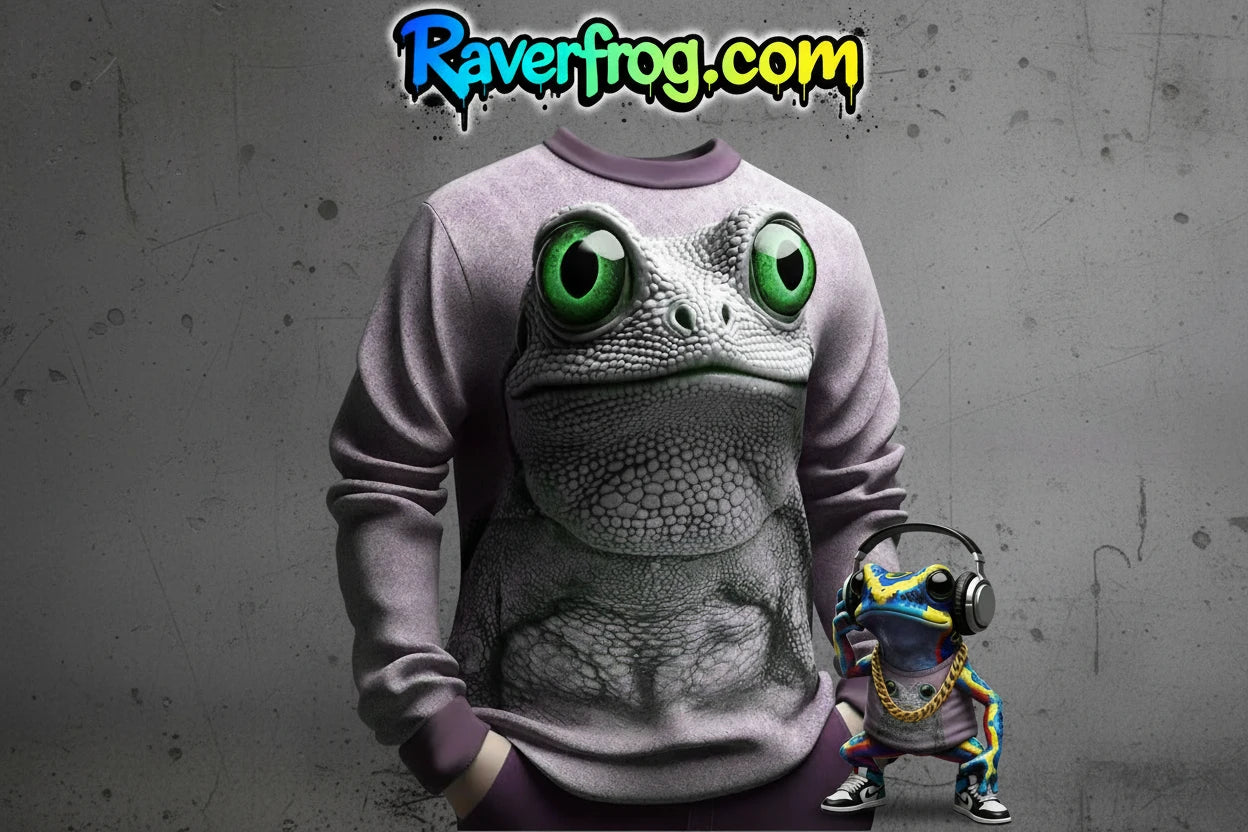 Raverfrog - Frog Crew 2026 - Crew Neck Sweatshirt. Premium Fit. HD. Ultra Realistic.