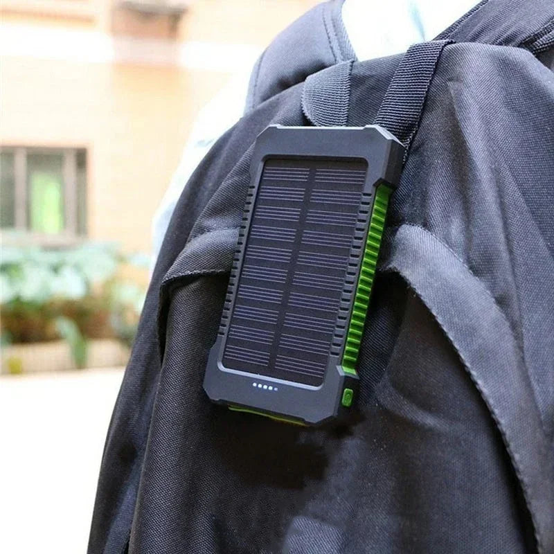 Solar Charging Portable Waterproof Power Bank.  20000 mah Rapid Charging with LED Indicators.  Charge 2 devices! Use the power of our Star to fuel your Festival Needs!