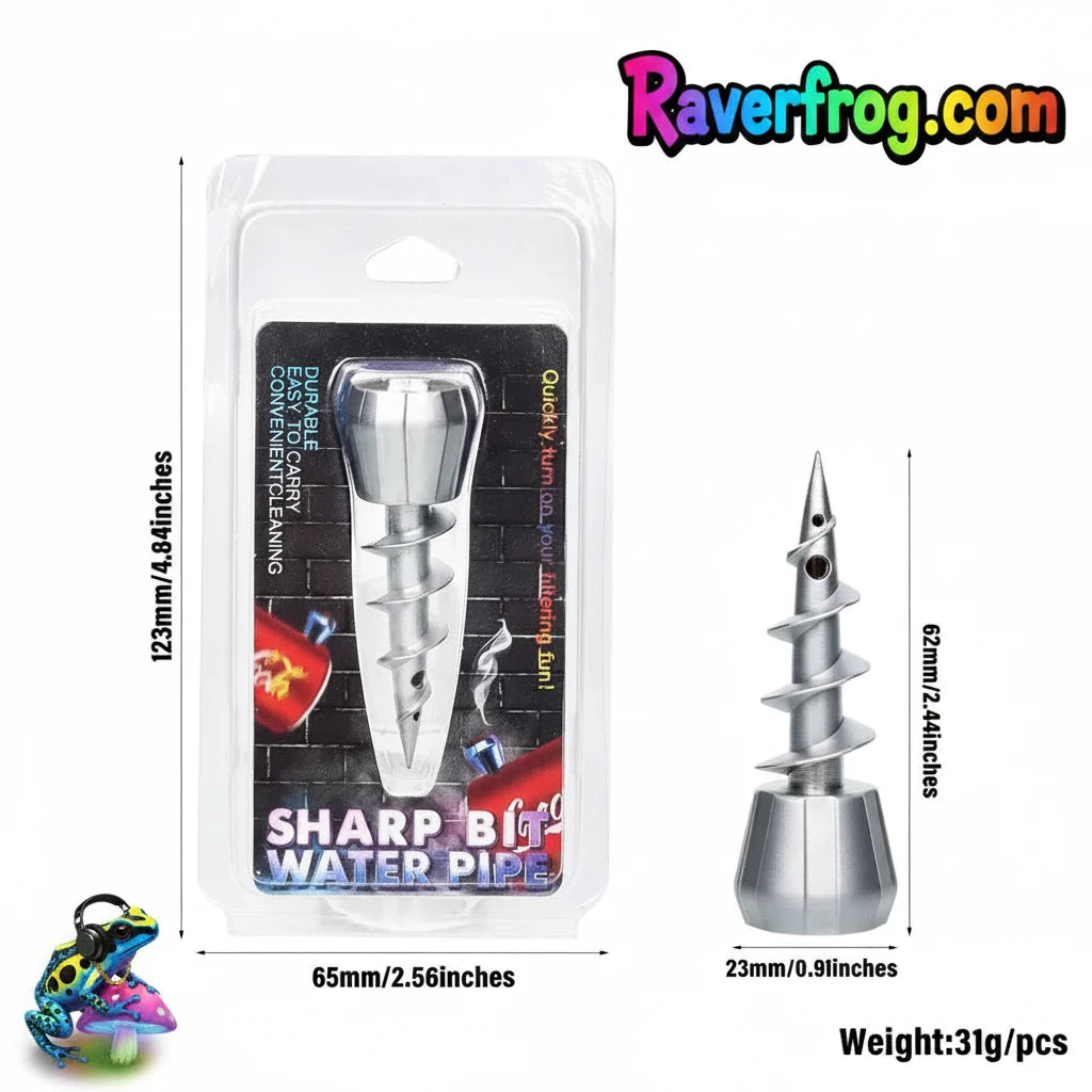 Heavy Duty Screw-In Pipe.  Create Water-Bong from Cans, Bottles, Etc.  No Pipe, No Problem.  Easily bring into festival and Create your Masterpiece.