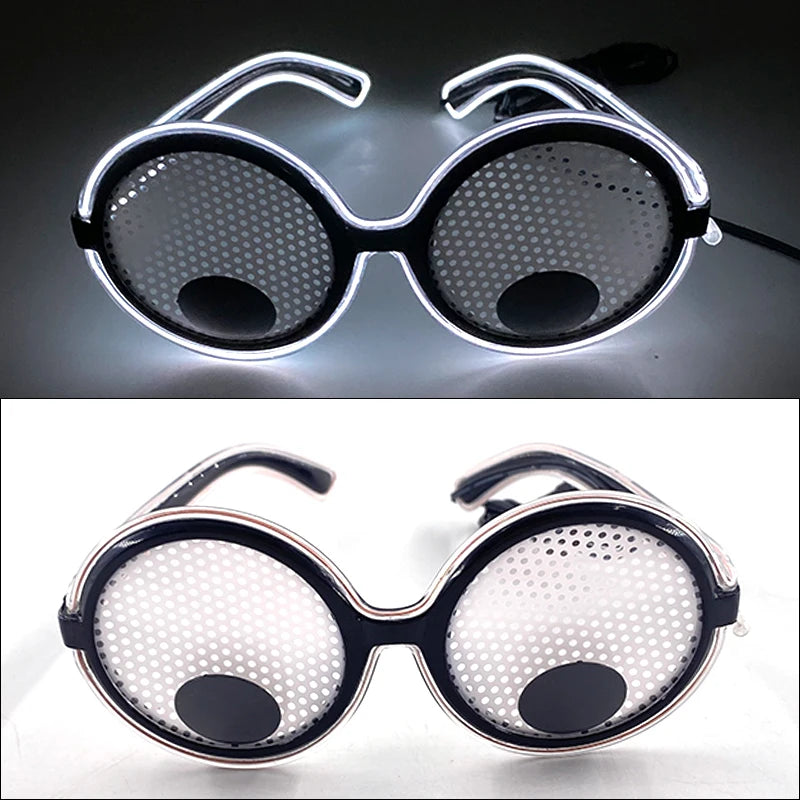 1 pcs Holiday Party Glasses Boys Girls Funny Alien Style Frame Eyeglasses Glow Sunglasses Light Up Bar Rave Night