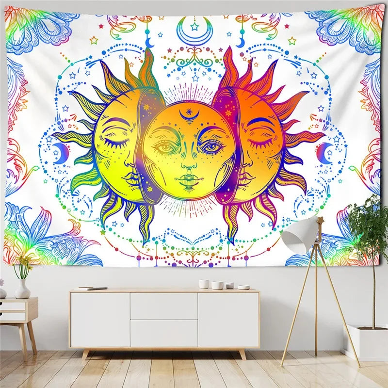 Psychedelic Trippy Sublime Sun Tapestry and many other Solar themed choices.