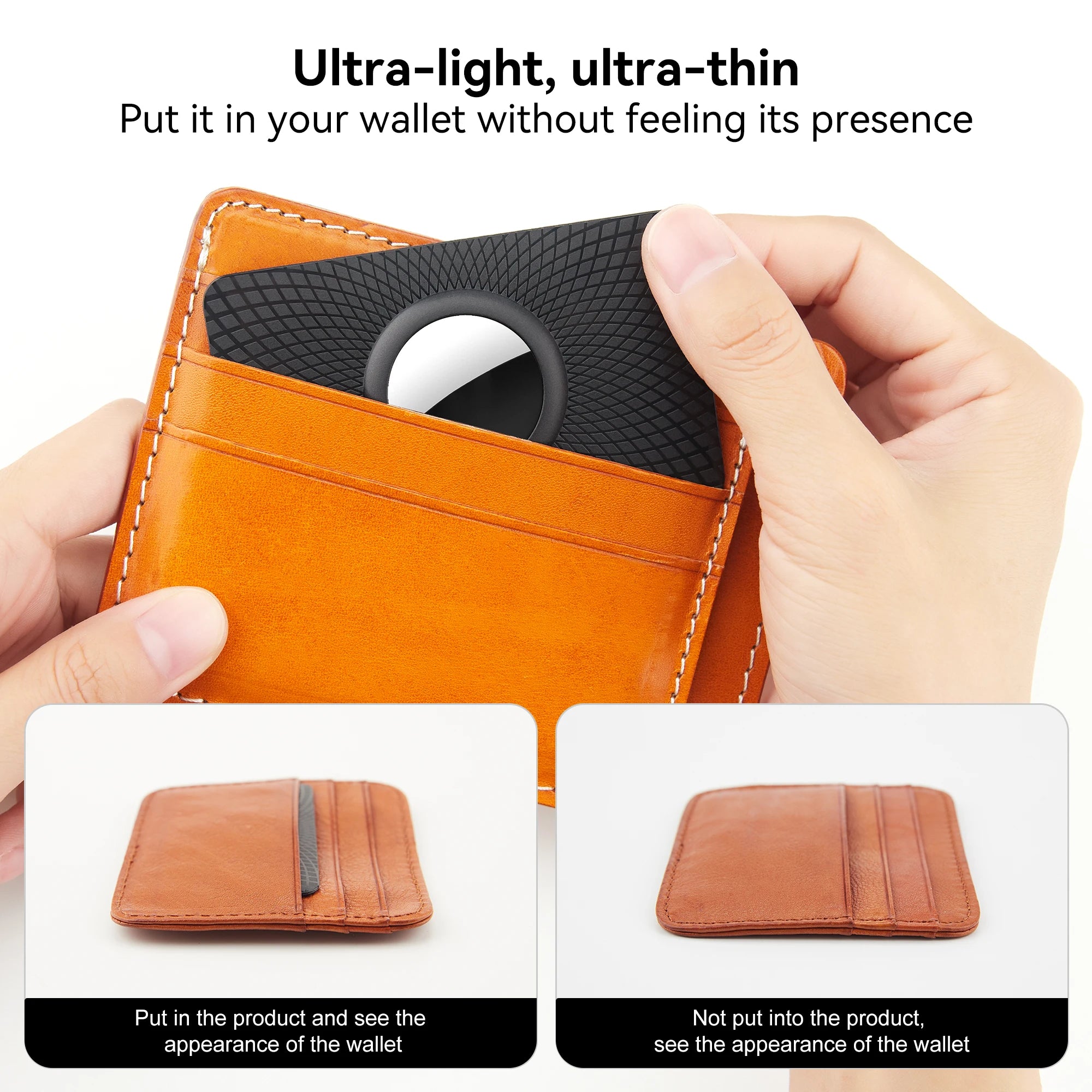 2Pack For Apple Airtag Wallet Case Thin Card Size.