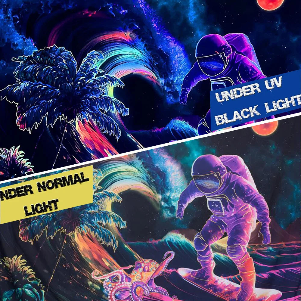 UV Reactive Black Light Alien Tapestry Collection