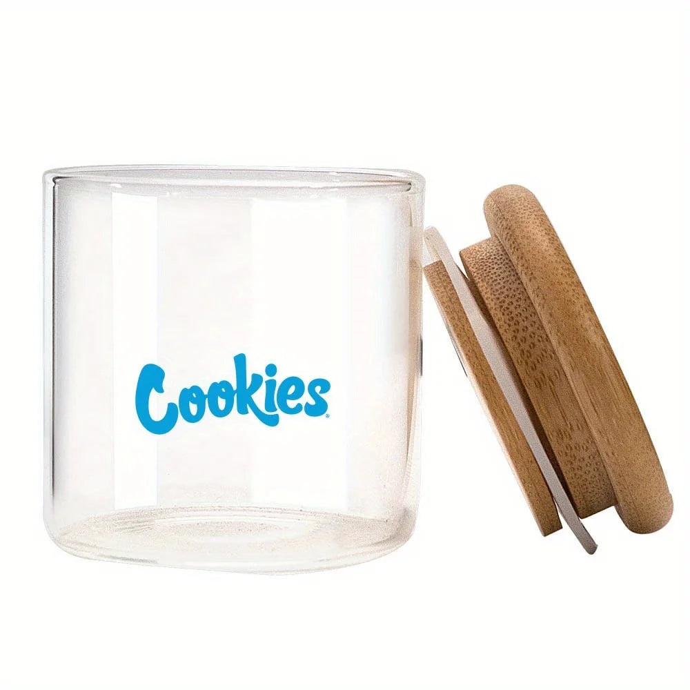 COOKIES BRAND Glass Storage Jars with Airtight Bamboo Lid.  Lock in freshness!