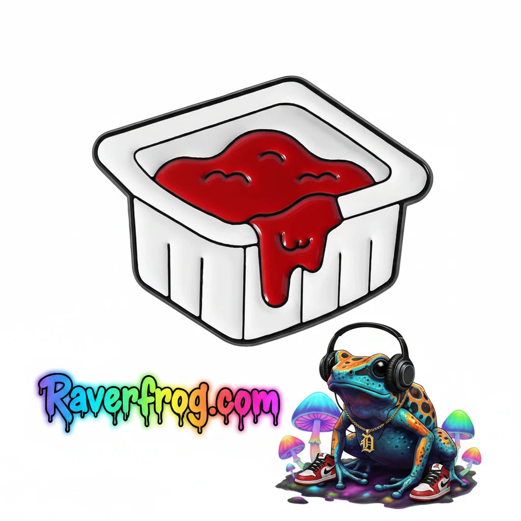 Dinosaur Nuggets / Dipping Sauce Festival Enamel Pins!  Brachiosaurus, Stegosaurus and Ketchup all sold separately - or - sold together as a Righteous Value Meal 🐸