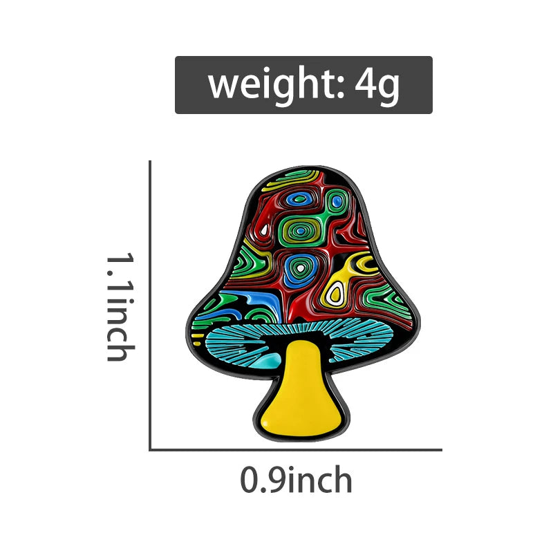 Psychedelic Mushrooms Enamel Pin. Drip Pin.