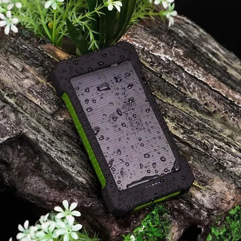 Solar Charging Portable Waterproof Power Bank.  20000 mah Rapid Charging with LED Indicators.  Charge 2 devices! Use the power of our Star to fuel your Festival Needs!