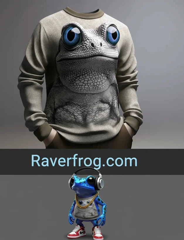 Raverfrog - Frog Crew 2026 - Crew Neck Sweatshirt. Premium Fit. HD. Ultra Realistic.