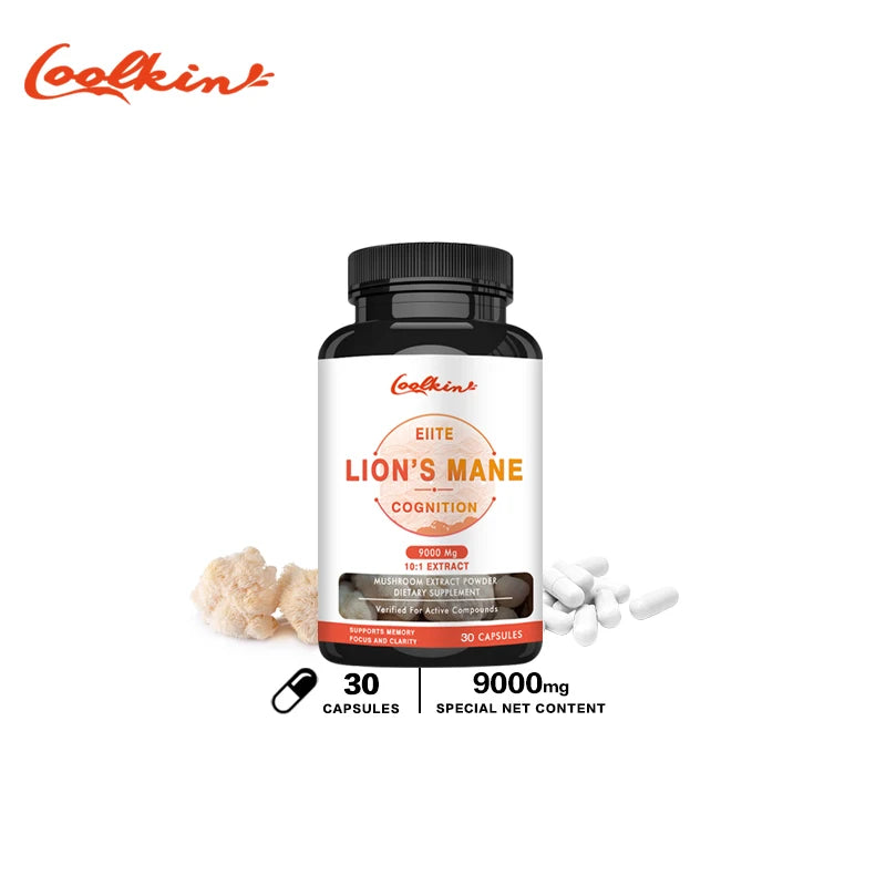 Lion's Mane Mushroom Capsules - Improves Brain Function, Improves Memory and Concentration, and Relieves Stress