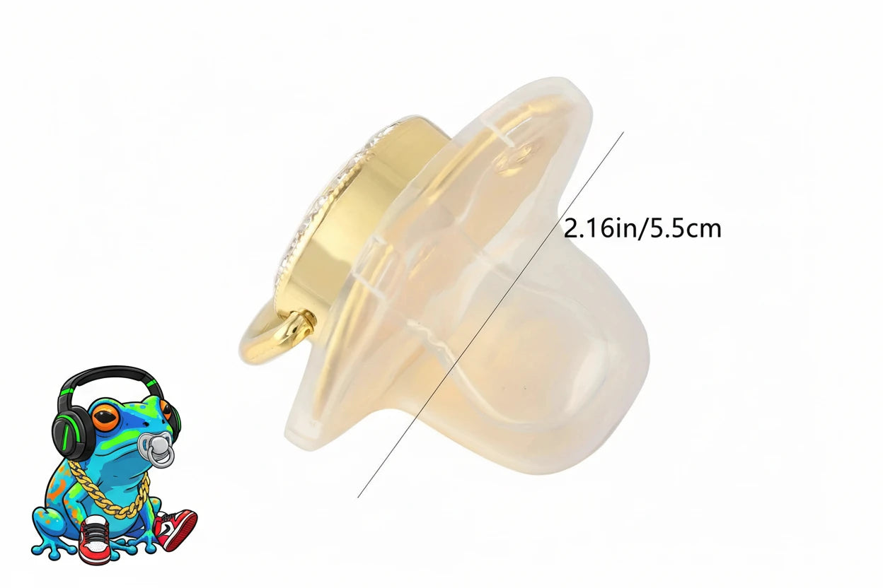 Boss Bling Papa Pacifier.  Boss Binky.  Food Grade Silicone.