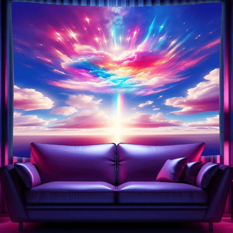 HD Ultraviolet psychedelic fantasy tree luminous tapestry Collection
