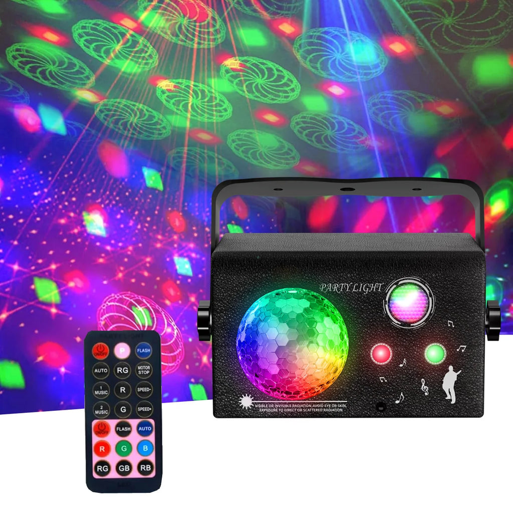 Froggy Party Lights, Commercial Grade. Disco Light, Rgb 3 Lens Sound Activated Dj Strobe Stage Lights