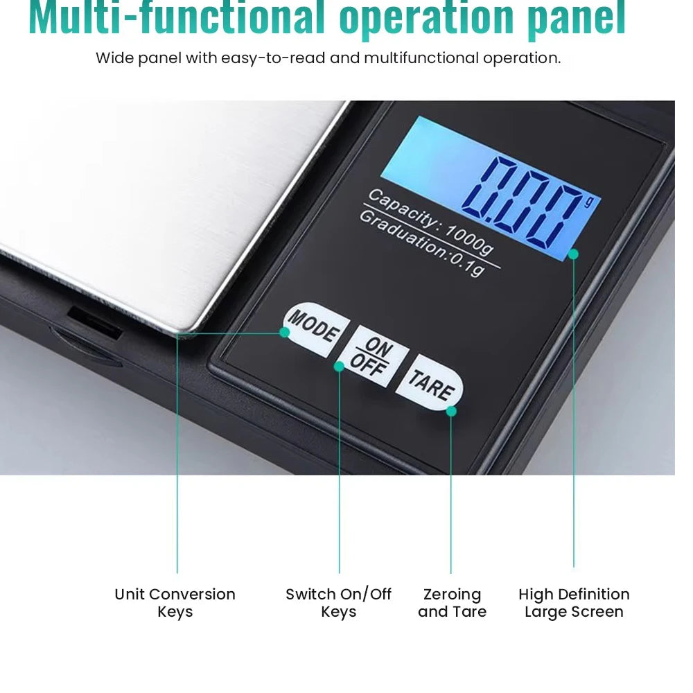 High Precision Mini Electronic Scale. Accuracy Range .1G - 1000G With LCD Display